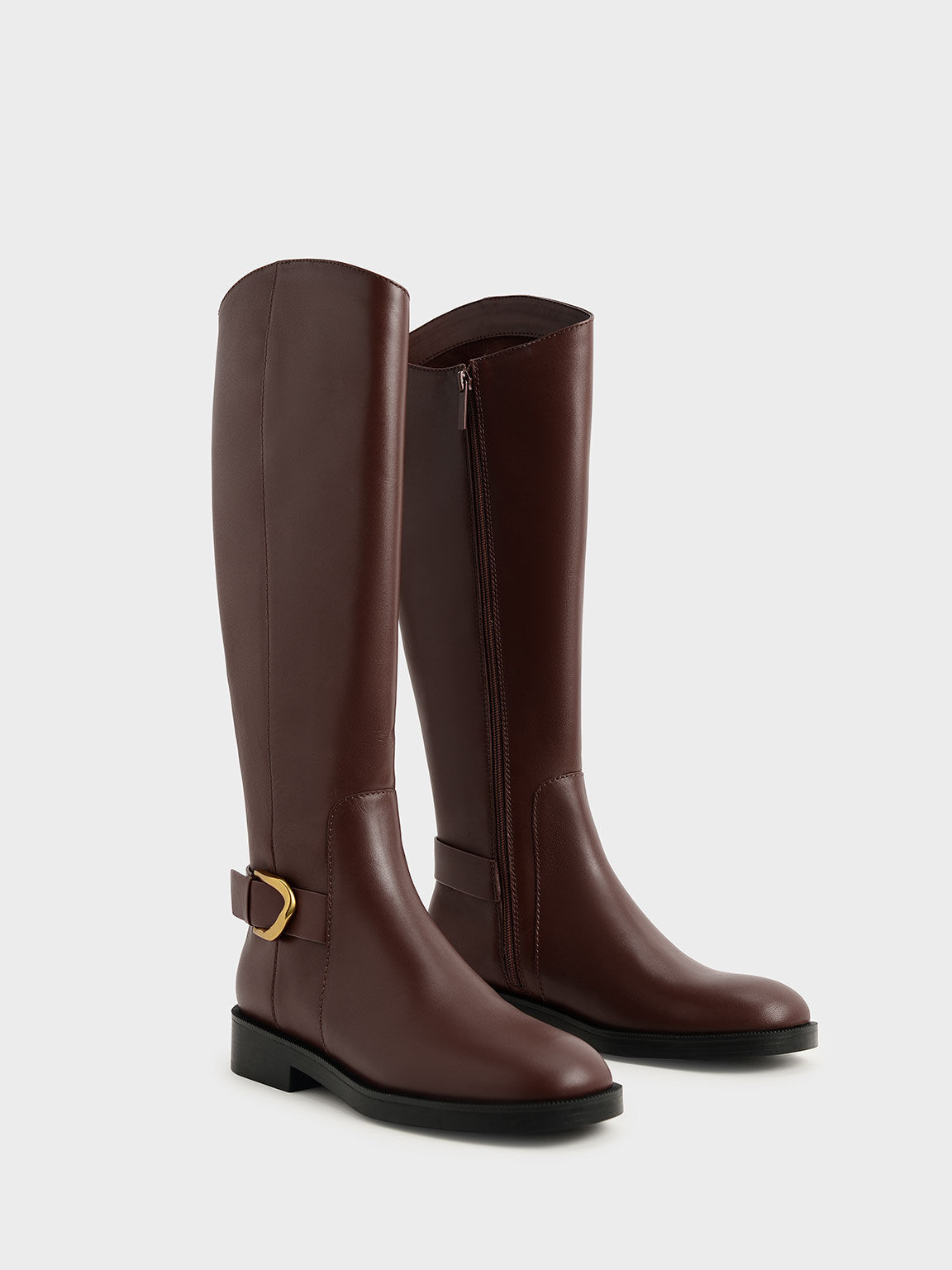 Brown knee high boots new look on sale