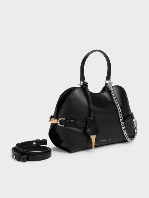 Delfina Chain Side-Belt Tote Bag, Noir, hi-res