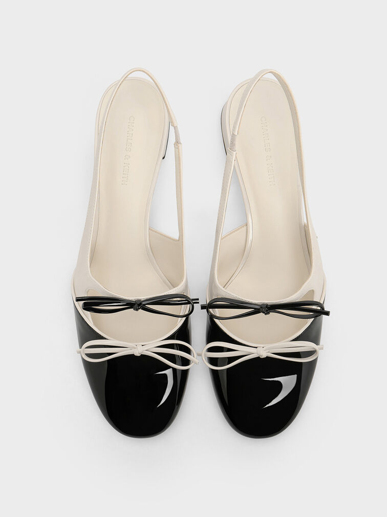 Bombas Slingback de arco duplo de dois tons Dorri, Chalk, hi-res