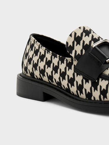 Gabine Leather Houndstooth Loafers, Multi, hi-res
