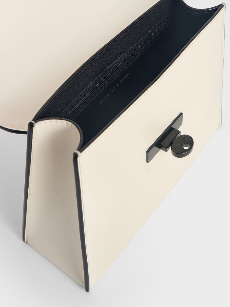 Samantha Envelope Top Handle Bag, Cream, hi-res
