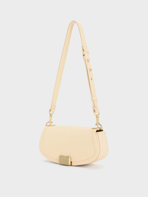 Sonnet Two-Tone Chain Handle Shoulder Bag, Beige, hi-res