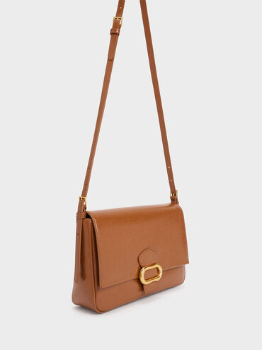 Daki Belted Trapeze Bag, Chocolate, hi-res