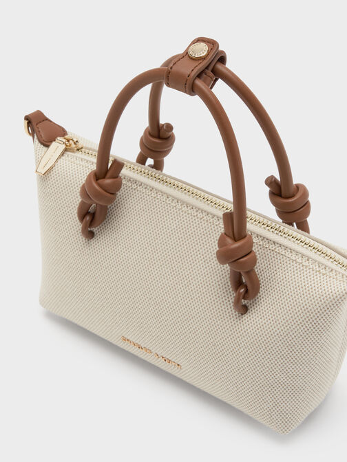 Sammie Canvas Knotted-Handle Tote Bag, Chocolate, hi-res