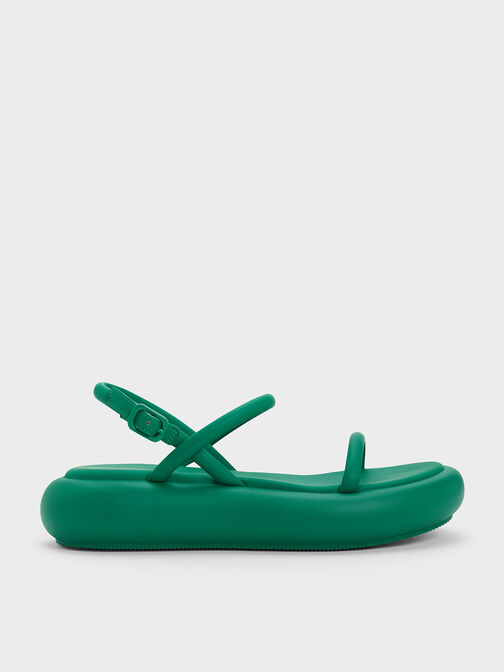 Keiko Padded Flatform Sandals, Green, hi-res