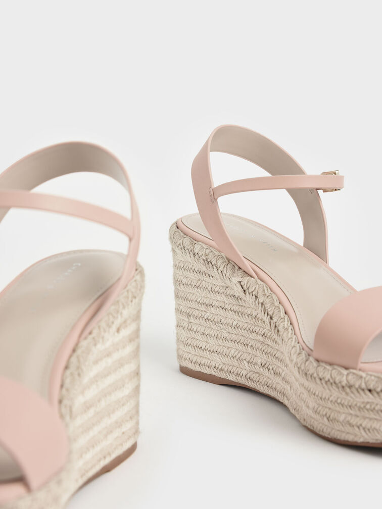 Ankle Strap Espadrille Wedges, Nude, hi-res