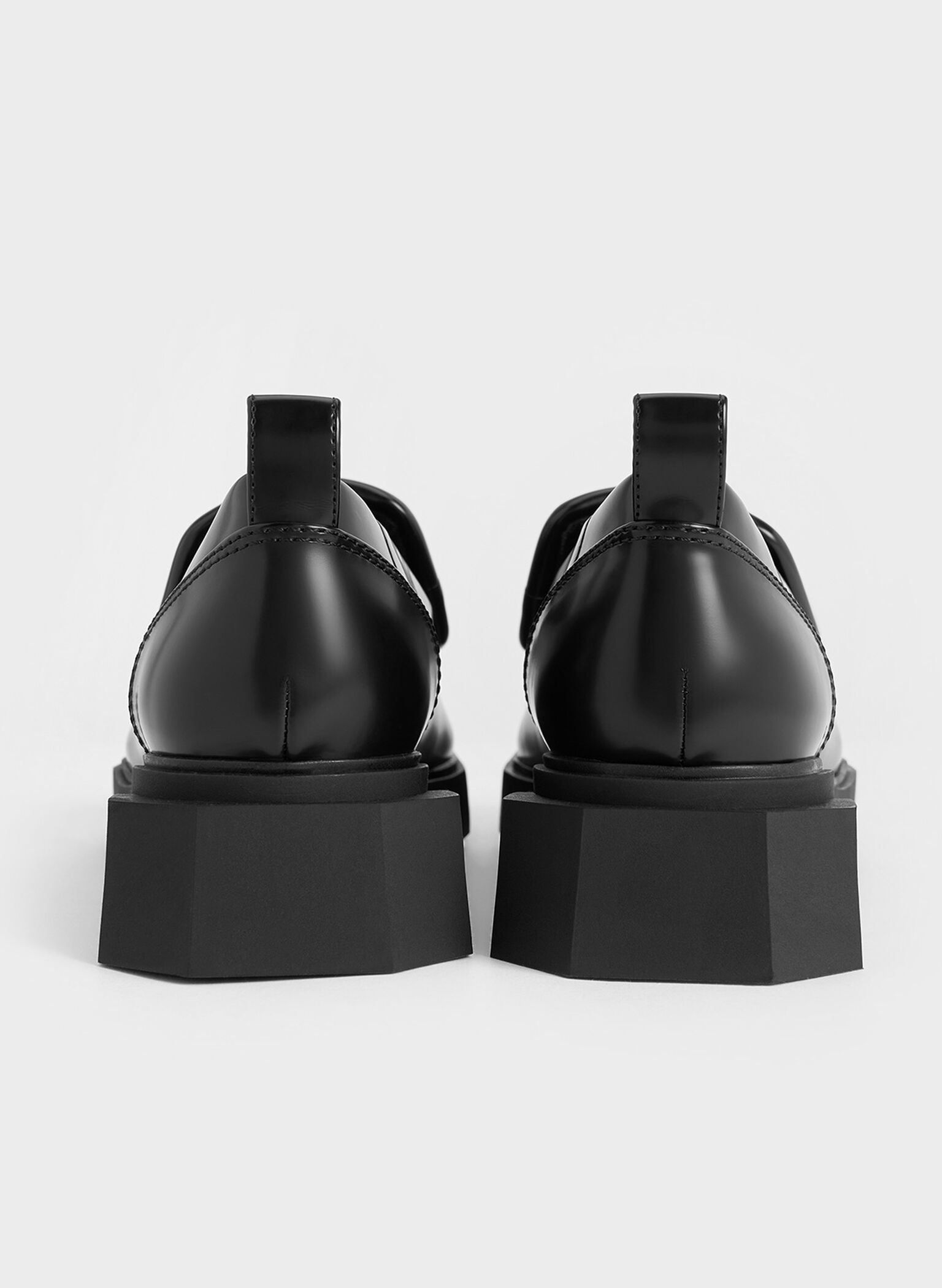 Lorde Geometric Square-Toe Loafers, Black Box, hi-res