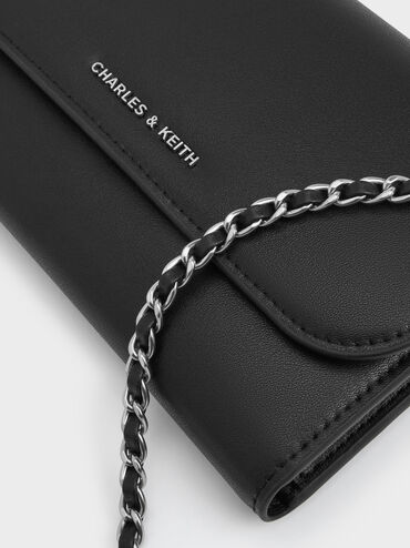 Carteira Longa Octavia Front Flap, Preto, hi-res