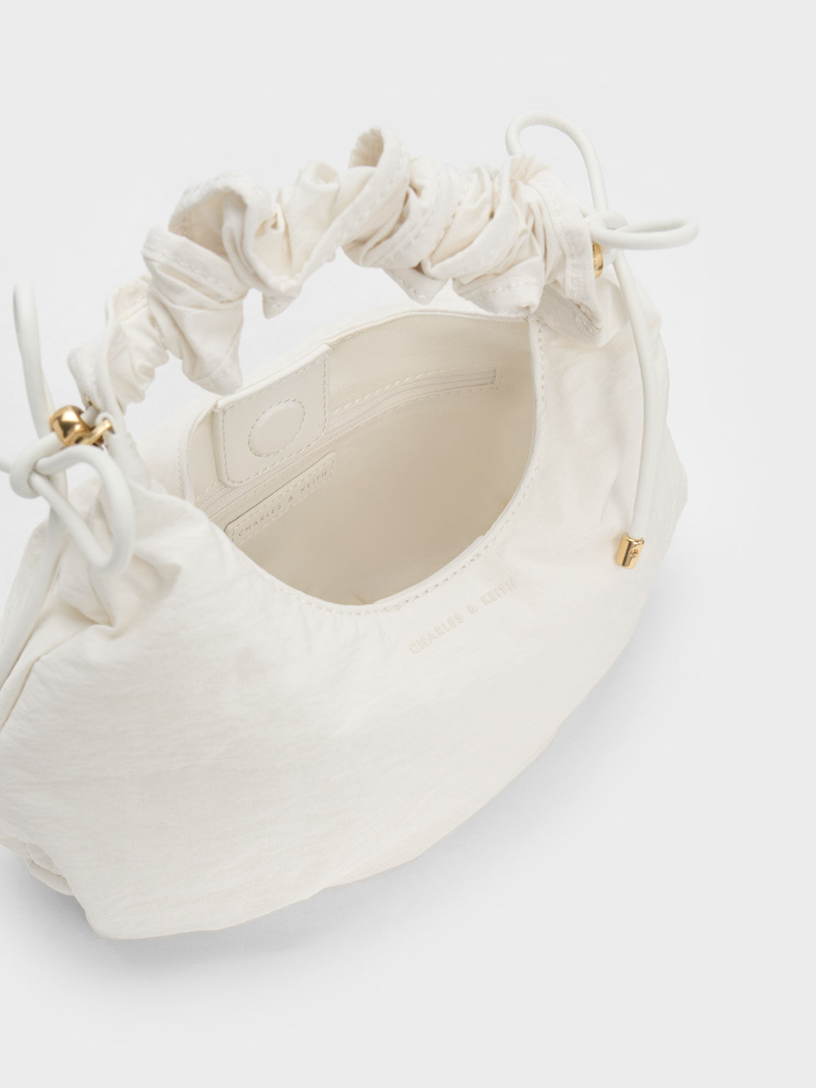 Maisy Ruched Nylon Bag White