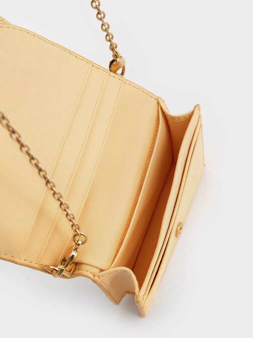 Arlys Chunky Chain Handle Mini Wallet, Yellow, hi-res