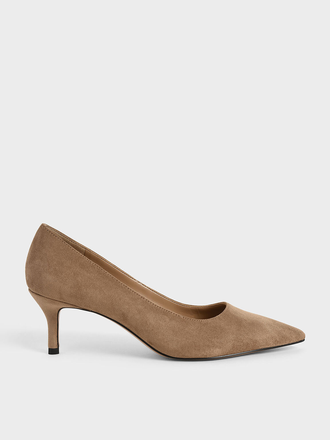 Textured Pointed Toe Court Shoes, Camel, hi-res