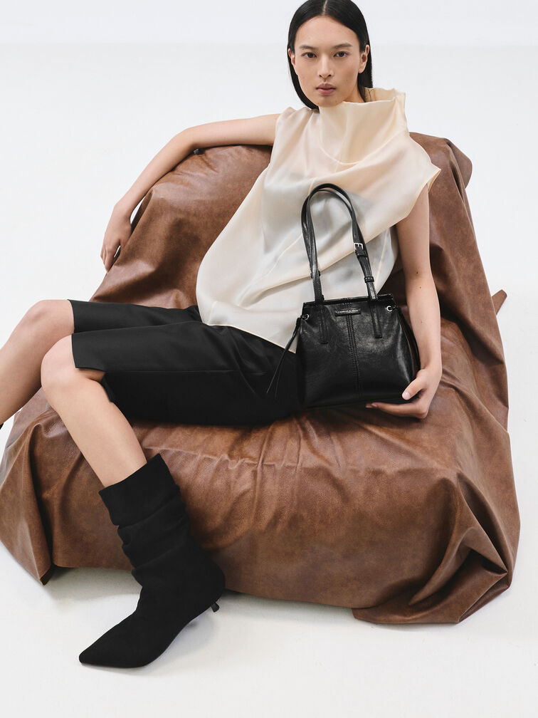 Noane Elongated-Handle Tote Bag, Noir, hi-res