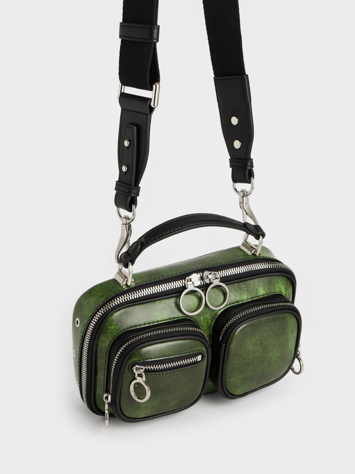 Multi-Pouch Crossbody Bag, Green, hi-res