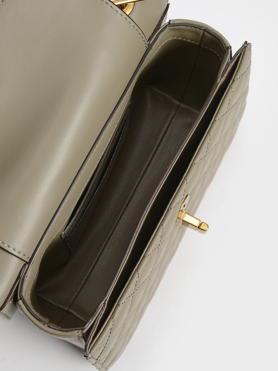 Quilted Chain Bag, Taupe, hi-res