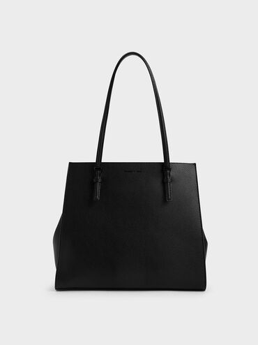 Double Handle Tote Bag, Ultra-Matte Black, hi-res
