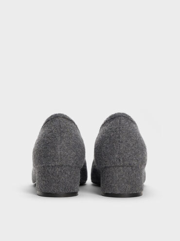 Bailarinas Barbara de fieltro con lazo de perlas, Gris, hi-res