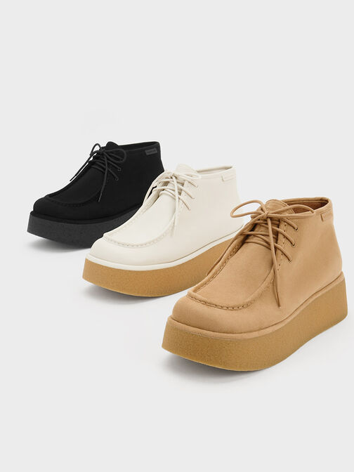 Molly Textured Flatform Ankle Boots, Sand, hi-res