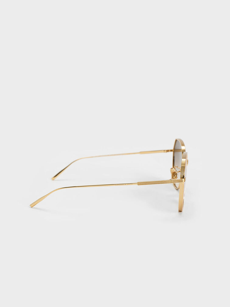 Tinted Geometric Sunglasses, Pink, hi-res