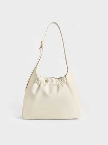 Bolso fruncido Brigette, Crema, hi-res