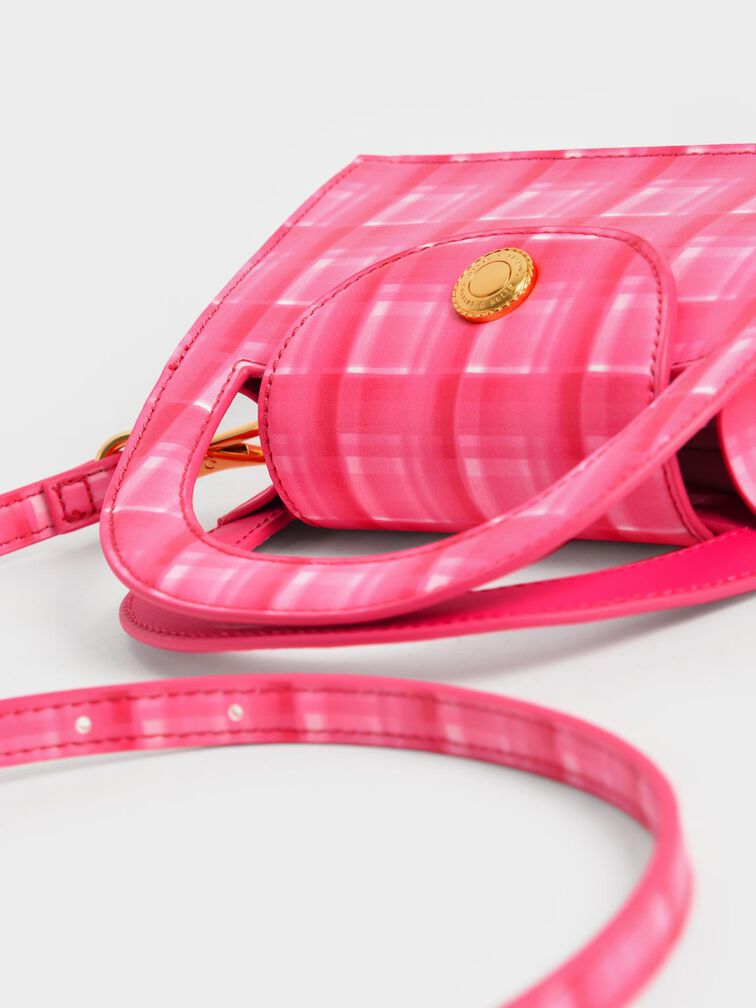 Este Printed Trapeze Bag, Fuchsia, hi-res