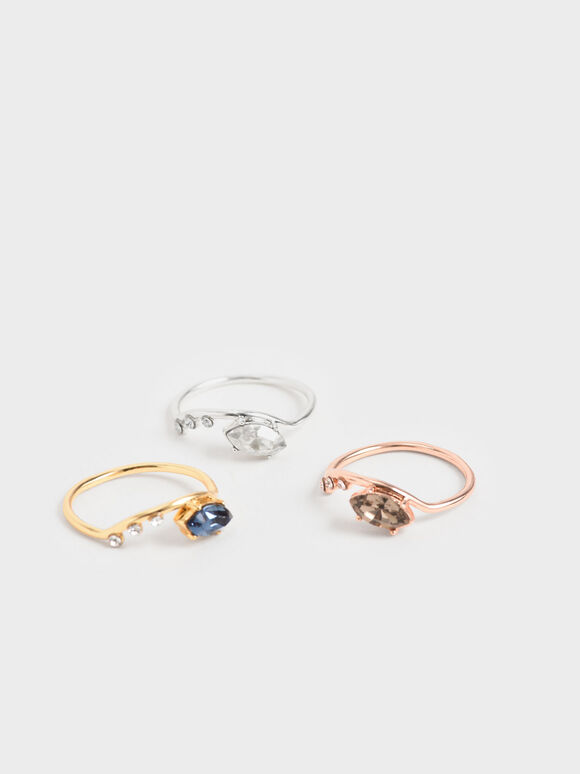 Swarovski® Crystal Geometric Ring, Silver, hi-res