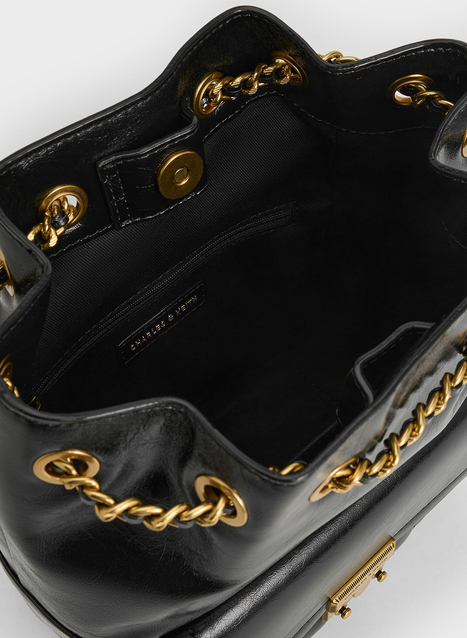 Mochila Donna de efecto arrugado, Negro, hi-res