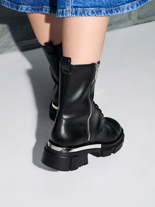 Dakota Lace-Up Boots, Black, hi-res