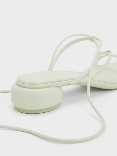 Strappy Tie-Around Sandals & Fruit Charms Set, Mint Sorbet, hi-res