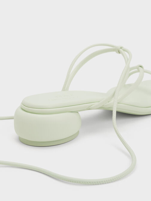 Strappy Tie-Around Sandals & Fruit Charms Set, Mint Sorbet, hi-res