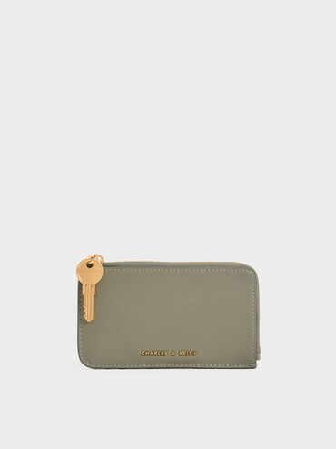 Zip Around Mini Wallet, Sage Green, hi-res