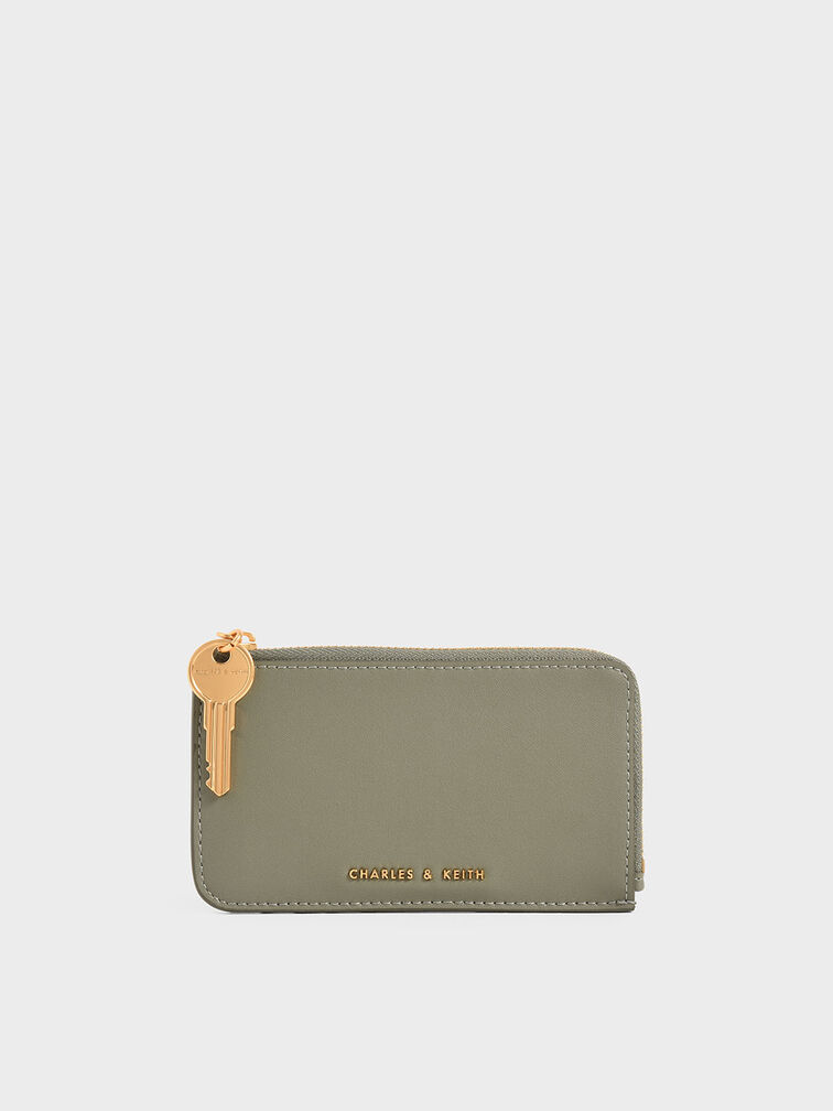Zip Around Mini Wallet, Sage Green, hi-res