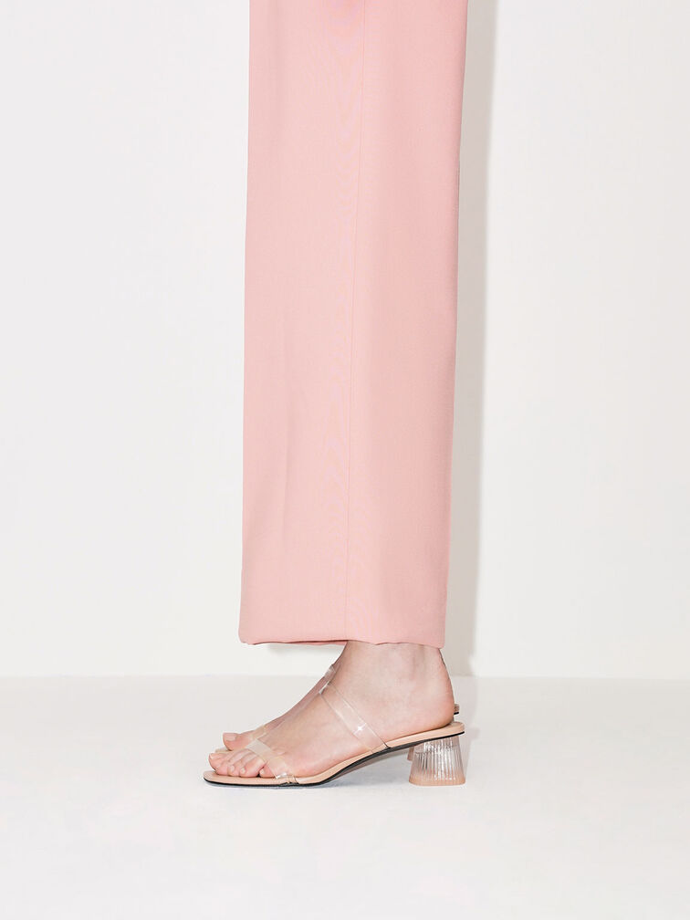 Double Strap See-Through Mules, Nude, hi-res