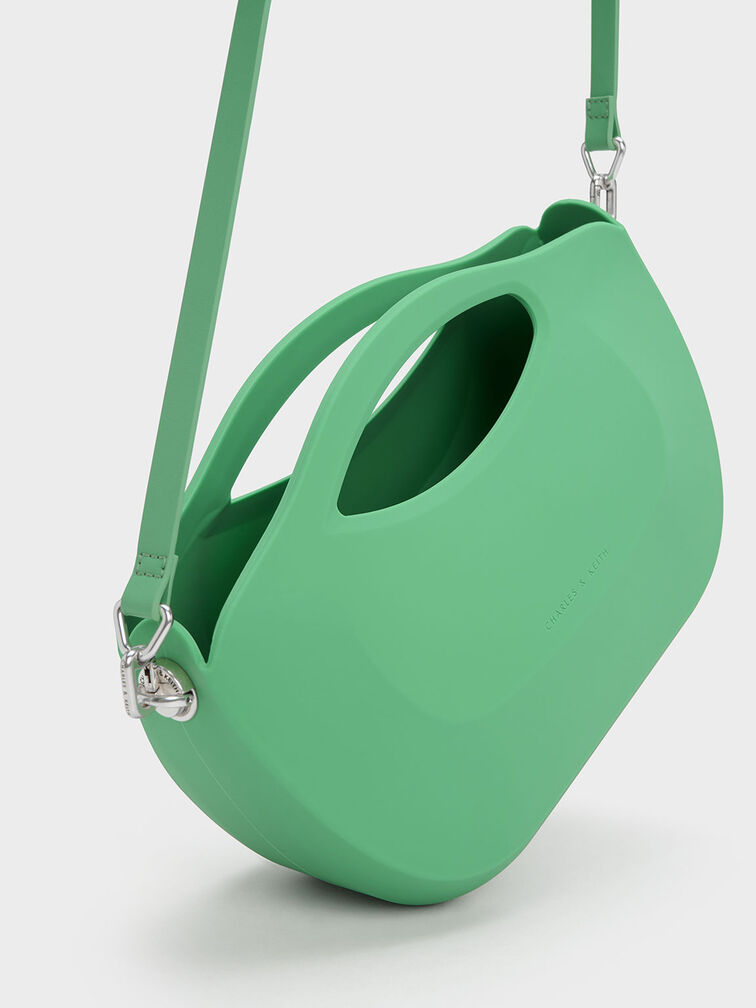 Bolso Cocoon con asa curva, Verde, hi-res