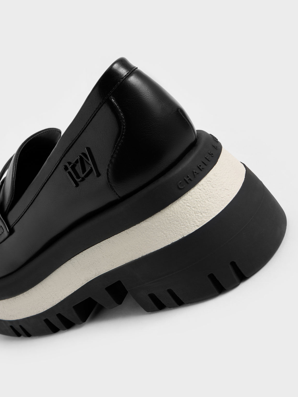 Rainier Chunky Platform Penny Loafers, Black, hi-res