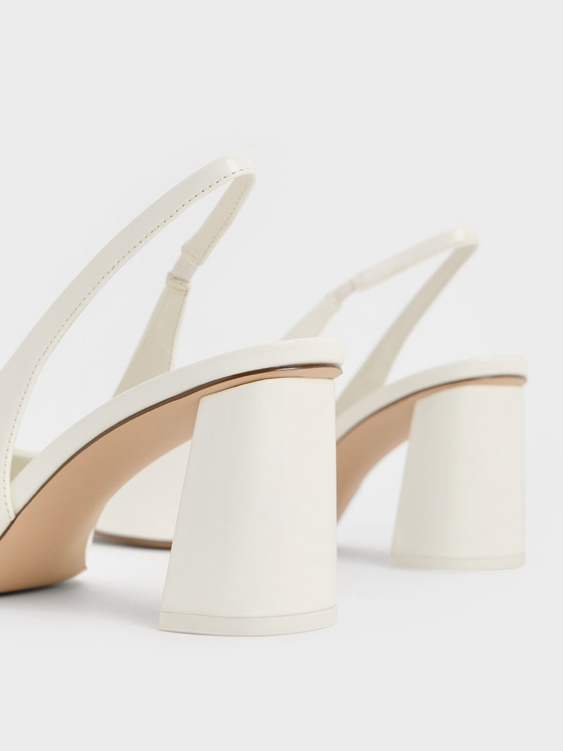 White slingback best sale block heel