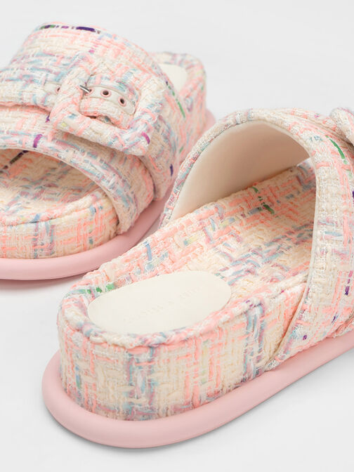 Sinead Tweed Buckled Slide Sandals, Multi, hi-res