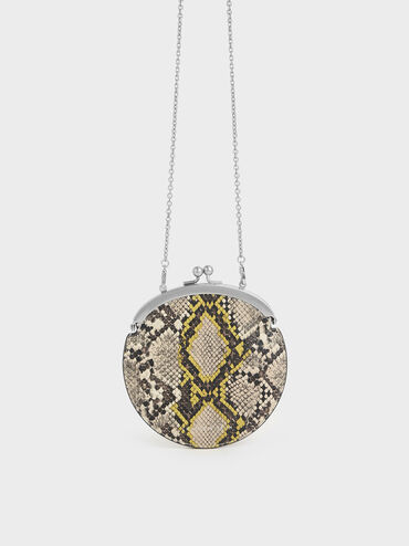 Snake Print Coin Pouch, Multi, hi-res