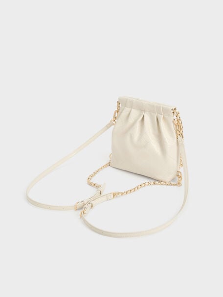 Duo Chain-Handle Two-Way Backpack, Cream, hi-res