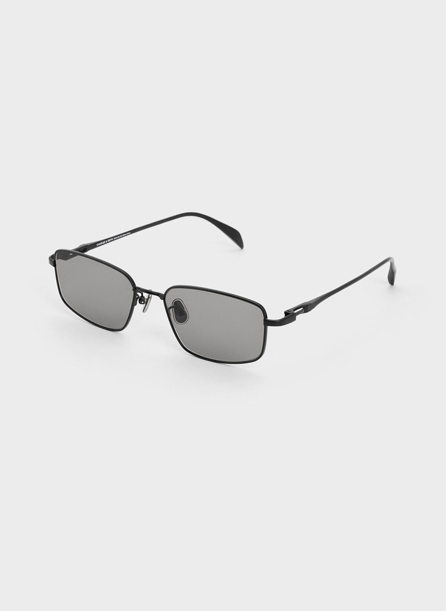 Inara Metallic-Rim Sunglasses, Black, hi-res