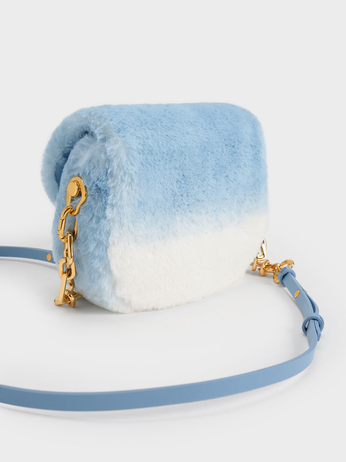 Light Blue Moira Braided Handle Furry Bag CHARLES KEITH International