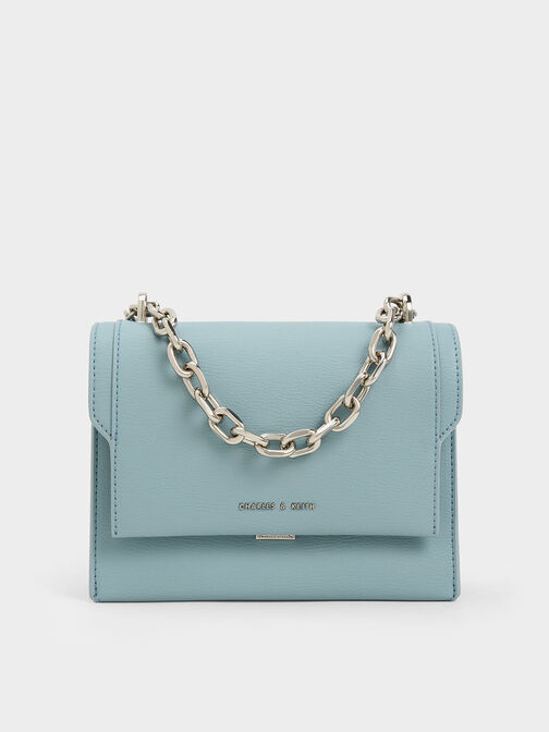 Charles & Keith crossbody bag with chain strap in olive