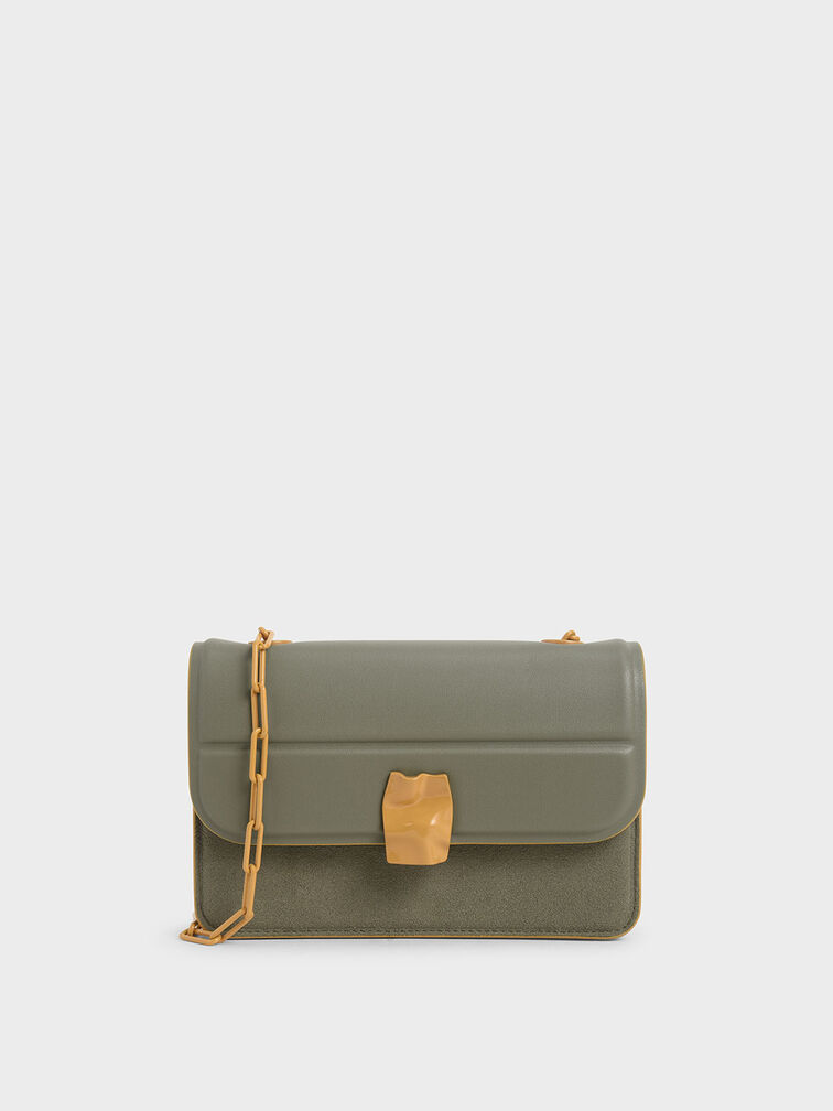Textured Mini Wallet, Sage Green, hi-res