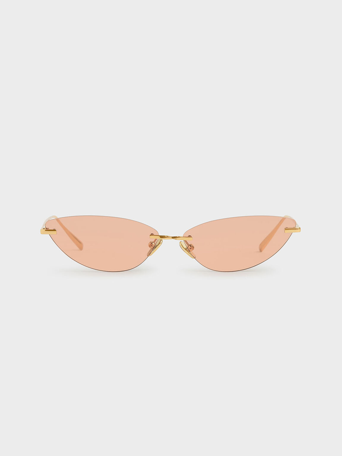 Orange Rimless Cat Eye Sunglasses Charles Keith Us