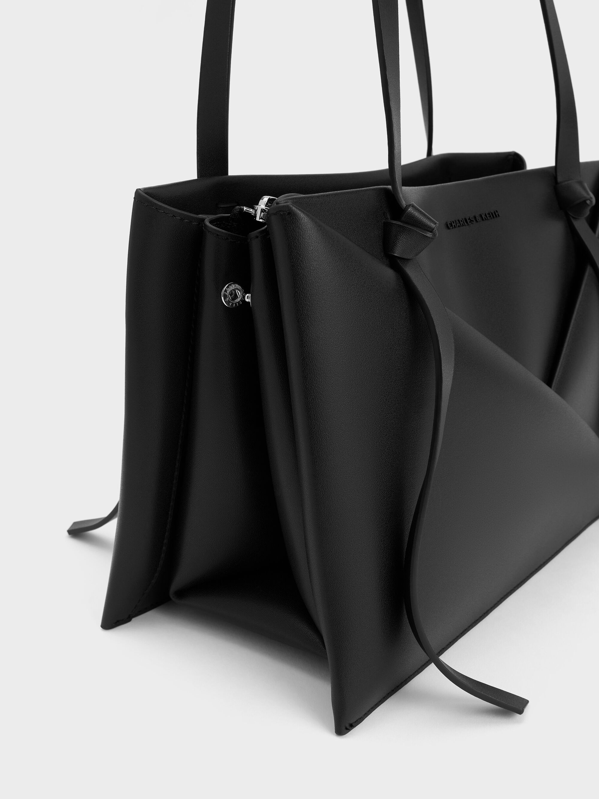 Noir Midori Geometric Tote Bag - Noir - Bags - CHARLES