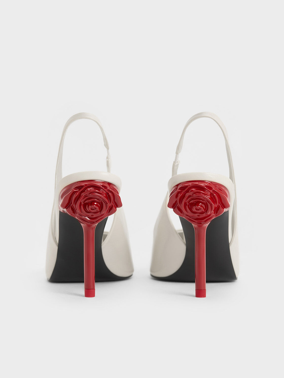 Chalk Flor Rose Heel Slingback Pumps CHARLES KEITH US