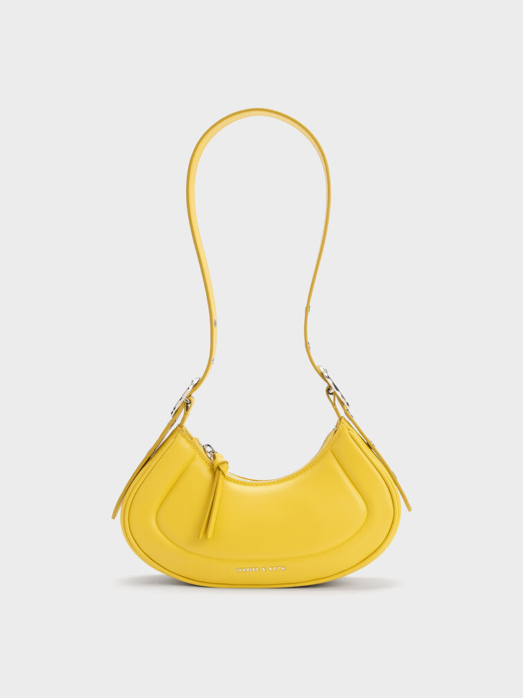 Yellow Petra Curved Shoulder Bag - CHARLES & KEITH US