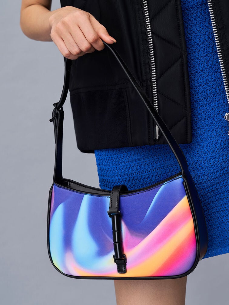 Cesia Holographic Shoulder Bag, Aurora, hi-res