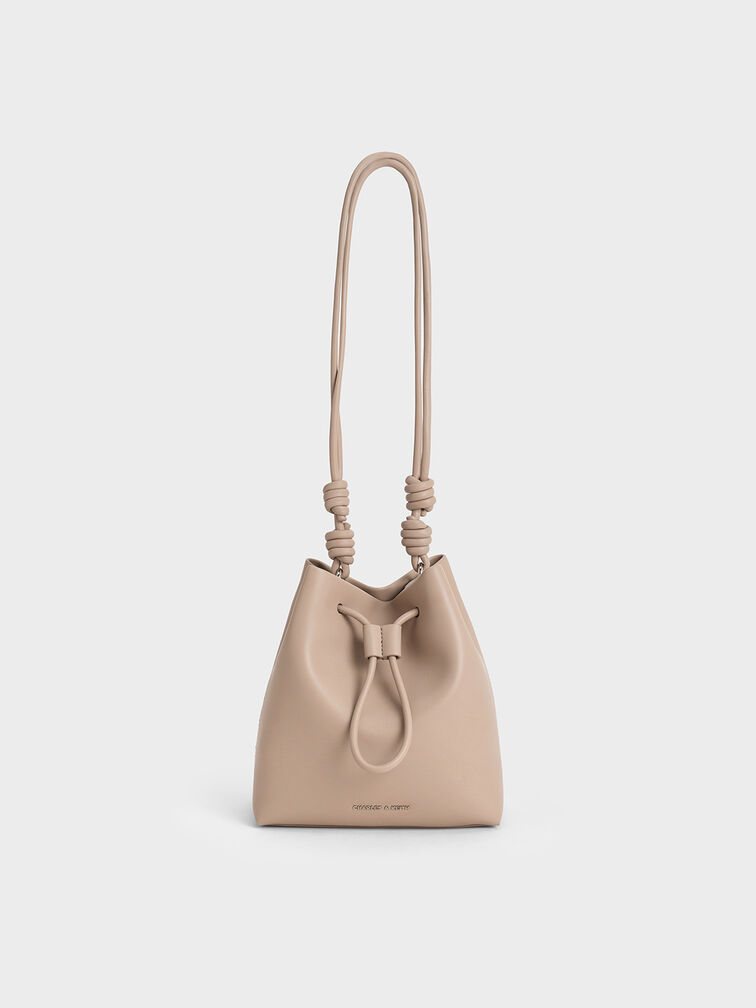 Bolso bombonera Leia con nudos, Gris pardo, hi-res