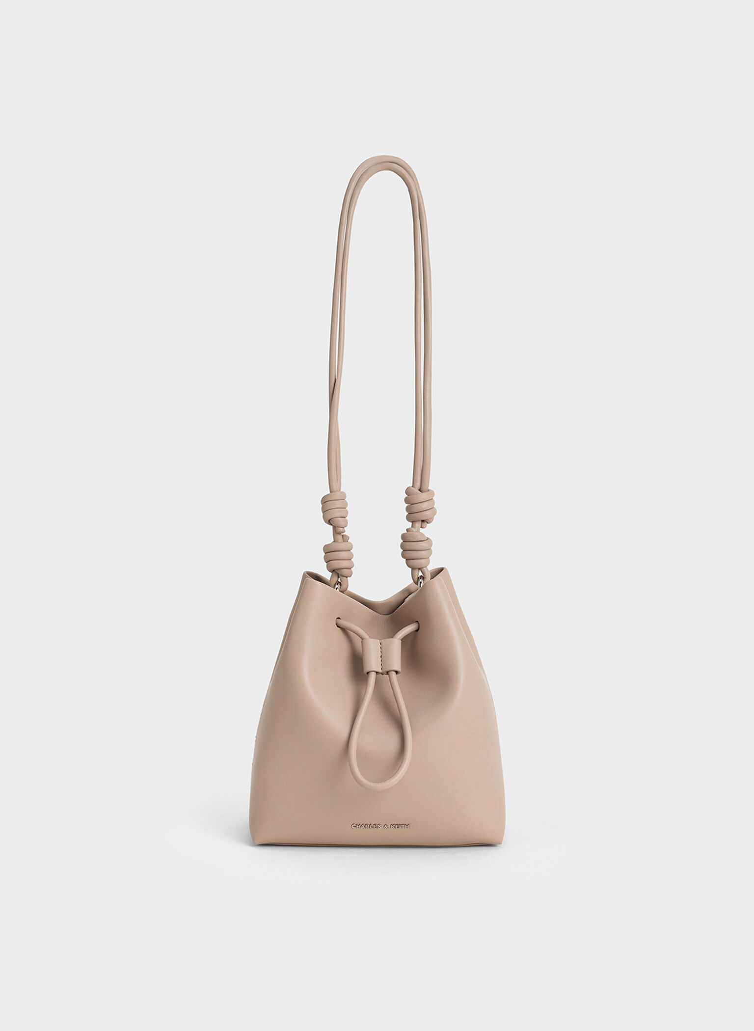 Leia Knotted Bucket Bag, Taupe, hi-res