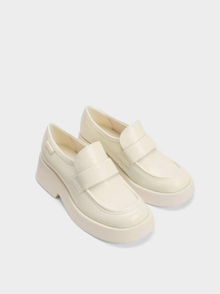 Giselle Strap Chunky Patent Loafers, Cream, hi-res